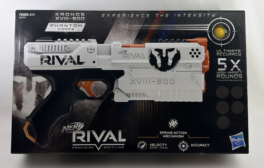 Nerf Rival Phantom Corps Kronos XVIII-500 White Pistol Blaster - New